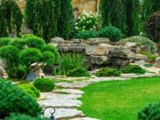 Egy design kert öntözőrendszerrel az igazi design kert