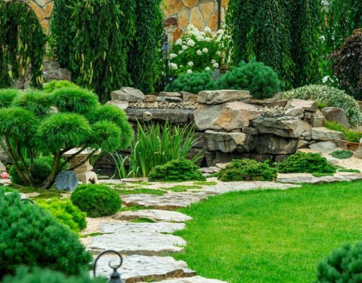 Egy design kert öntözőrendszerrel az igazi design kert